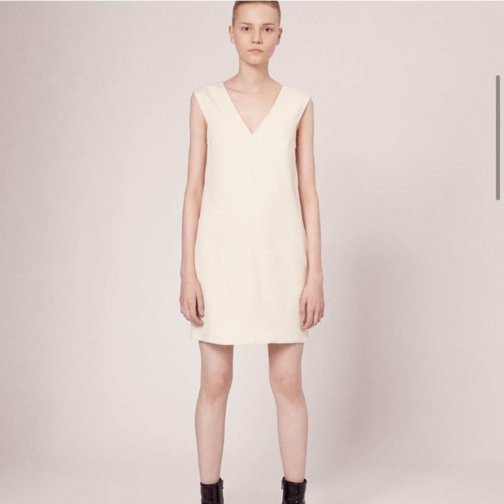 RAG & BONE cream and black sleeveless alma dress